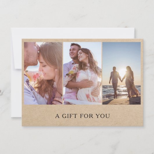 Carte Rustic Photo Collage Photographie Certificat Cadea (Devant)