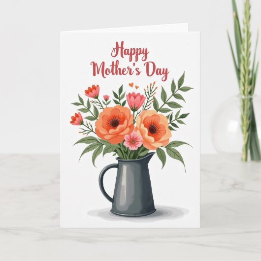 Carte Rustic Pitcher Mothers Day Card (Devant)