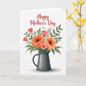 Carte Rustic Pitcher Mothers Day Card (Fleur jaune)