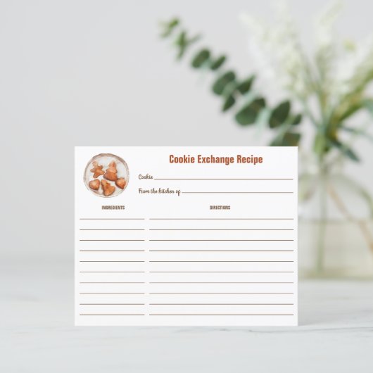 Carte Rustic Recette Exchange Cookie (Debout devant)