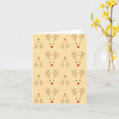 Carte Rustic Reindeer Pattern Christmas Card (Fleur jaune)