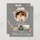 Carte Rustic Romantic Holiday 4 Collage photo (Devant / Derrière)