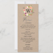 Carte Rustic Summer Floral Mariage Menu (Devant)