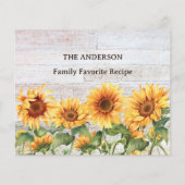 Carte Rustic Sunflower Garden Family Recette (Dos)