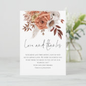 Carte Rustic Terracotta Florals Amour Merci Mariage (Debout devant)