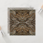 Carte Rustic Tree Bark Photo Southwest Diamond Pattern (Devant/Arrière en situation)