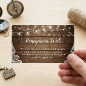 Carte Rustic Twinkle Lights Mariage Honeymoon Fund