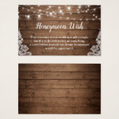 Carte Rustic Twinkle Lights Mariage Honeymoon Fund (Devant & derrière)