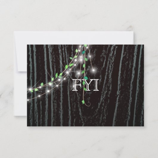 Carte Rustic Vine & Lights Mariage Détails (Dos)