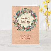 Carte Rustic Volunteer Christmas Holiday Card (Fleur jaune)