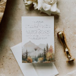 Carte Rustic Watercolor Mountain Détails du Mariag<br><div class="desc">Il s'agit d'une carte de détails mariage de montagne avec une belle scène de chute d'aquarelle et un élégant appariement de police. Modifier tous les termes et toutes les couleurs sauf la couleur de la scène de montagne aquarelle. La couleur de la goutte à feuillage persistant n'est pas modifiable. //...</div>