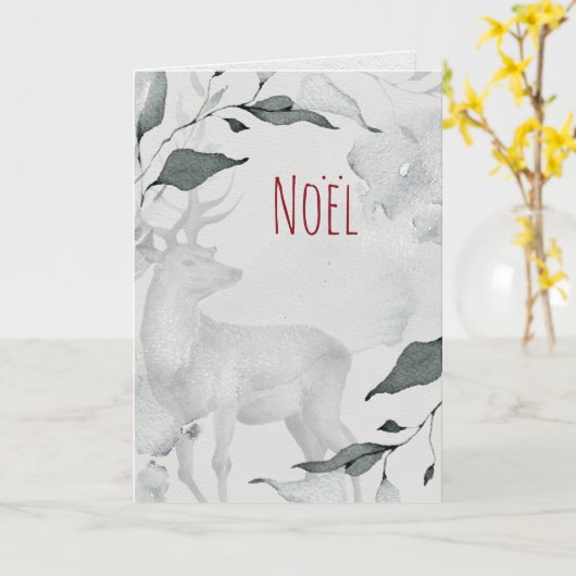 Carte Rustic Watercolor Peaceful Deer (Fleur jaune)