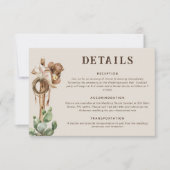 Carte Rustic Western Ranch Mariage Détails Enclôture Voi (Devant)