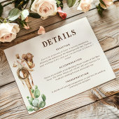 Carte Rustic Western Ranch Mariage Détails Enclôture Voi