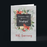 Carte Rustic Winter 50th Mariage Anniversaire<br><div class="desc">Bonne carte 50e anniversaire mariage avec le feuillage d'aquarelle d'hiver et verset cardinal et réfléchi. Parfait pour un anniversaire d'hiver ou de noël.</div>