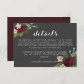 Carte Rustic Winter Wedding Details (Devant / Derrière)