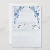 Carte Rustic Wood  Blue Floral Elegant Save the Date (Dos)