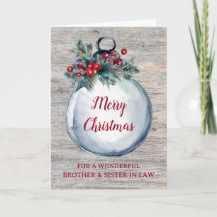 Carte Rustic Wood Brother et Soeur en droit Noël
