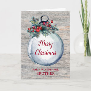 Carte Rustic Wood Brother Joyeux Noël