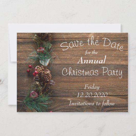 Carte Rustic Wood Holiday (Devant)
