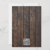 Carte Rustic Wood Photo Enregistrer la date (Dos)