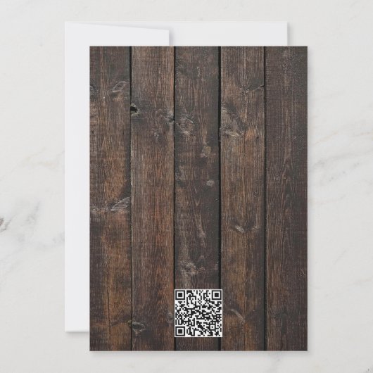 Carte Rustic Wood Photo Enregistrer la date (Dos)
