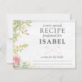 Carte Rustique Aquarelle Succulente Recette Pour M (Devant)