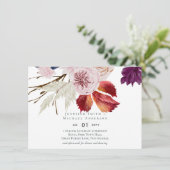 Carte Rustique automne Citrouille Figs Fleurs Mariage (Debout devant)