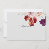 Carte Rustique automne Citrouille Figs Fleurs Mariage (Dos)