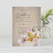 Carte Rustique automne Citrouille Figs Fleurs Mariage (Debout devant)