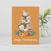 Carte Rustique Autumn Citrouille Bon thanksgiving Orange (Debout devant)