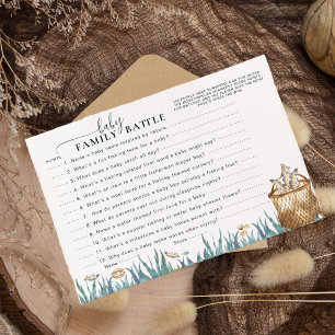 Carte Rustique Bébé Famille Bataille Roue Amusant Pêche 