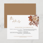 Carte Rustique Bohême Terracotta Floral Détails (Devant / Derrière)