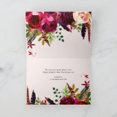 Carte Rustique Boho Bourgogne Floral | Bonne fête des mè (Intérieur)