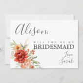 Carte Rustique Boho Floral Bridesmaid (Devant)