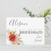 Carte Rustique Boho Floral Bridesmaid (Debout devant)