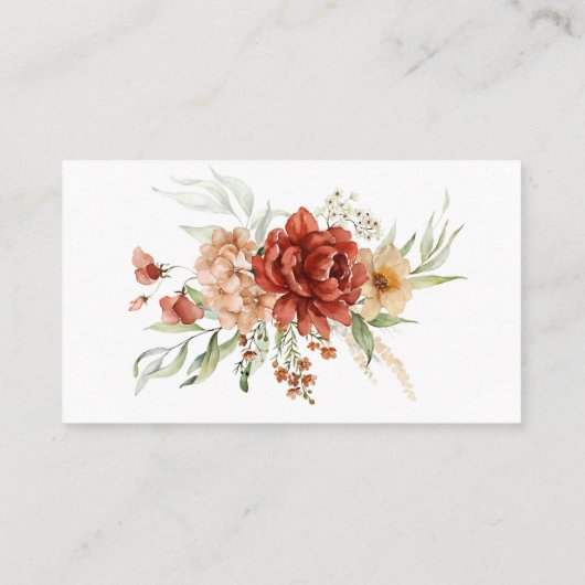 Carte Rustique Boho Floral Mariage Place (Dos)