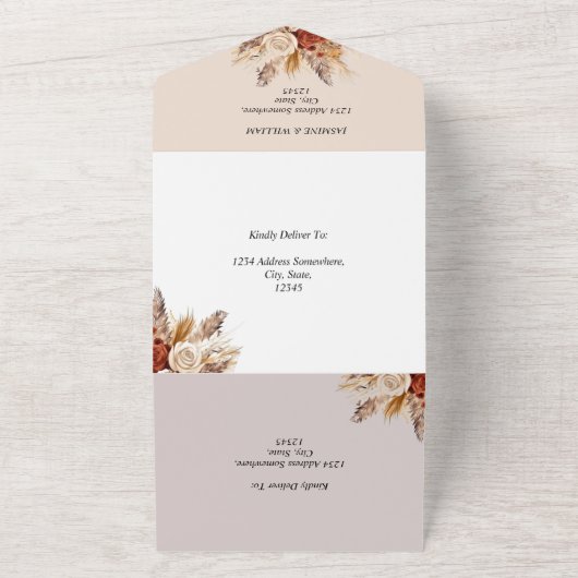 Carte Rustique Boho Mariage (Dehors)
