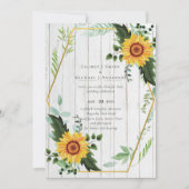 Carte Rustique BOHO Sunflowers Mariage de verdure (Devant)