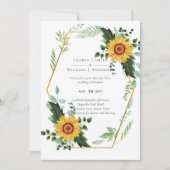Carte Rustique BOHO Sunflowers Mariage de verdure (Devant)