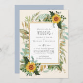 Carte Rustique BOHO Sunflowers Mariage de verdure (Devant / Derrière)