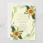 Carte Rustique BOHO Sunflowers Mariage de verdure (Devant)