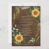 Carte Rustique BOHO Sunflowers Mariage de verdure (Devant)
