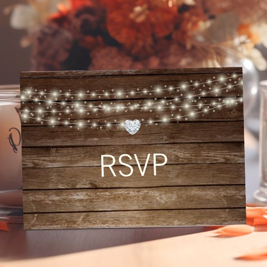 Carte Rustique Bois Pays Mason Jar Lumières Mariage