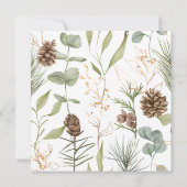 Carte Rustique Botanique Pinecones Site Mariage RSVP (Dos)