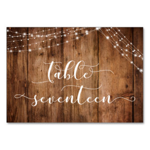 Carte Rustique Brown bois & lumières Table Dix-sep