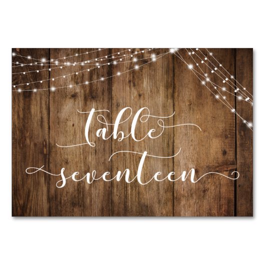 Carte Rustique Brown bois & lumières Table Dix-sep (Devant)