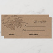 Carte Rustique Brown Kraft Feuille de papier certificat  (Devant / Derrière)