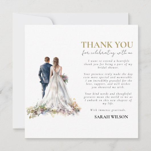 Carte Rustique classique Boho Merci Floral (Devant)