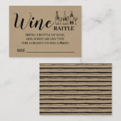 Carte Rustique Couples Couples Ticket Raffle Vin D (Devant / Derrière)